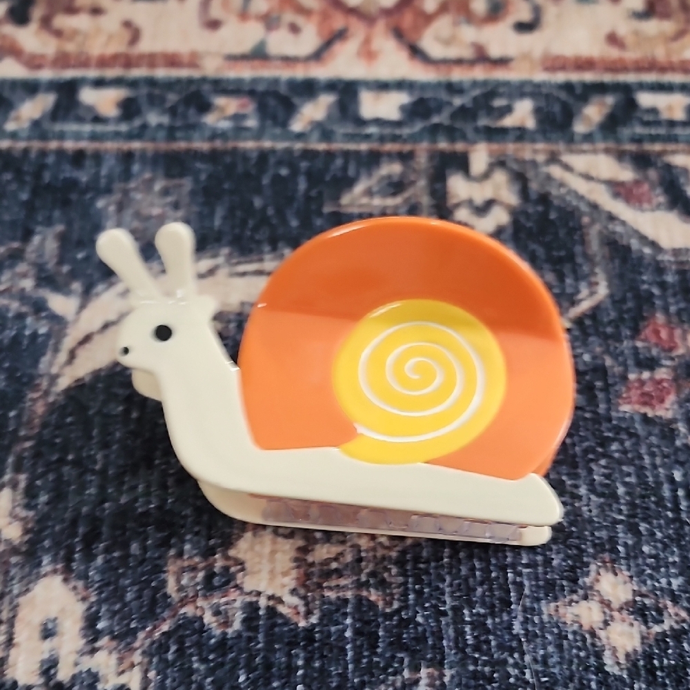 Snail Hair Clip Orange and Yellow